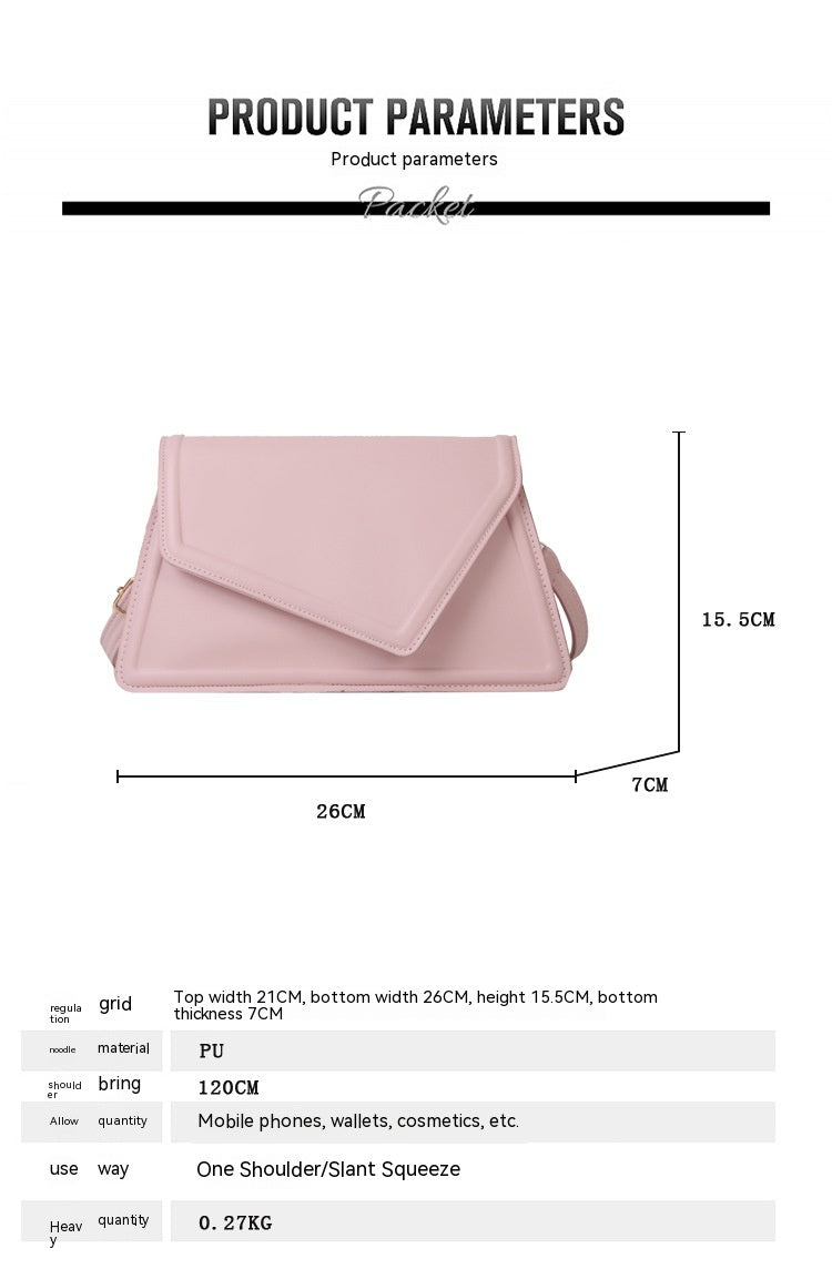 Women's Simple Textured Fashion Solid Color Shoulder Messenger Bag