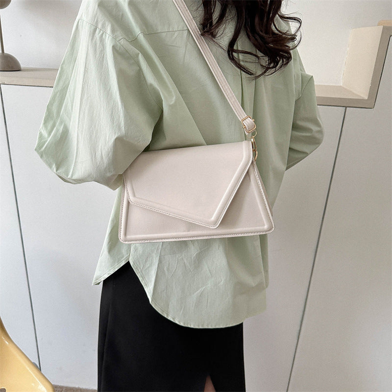 Women's Simple Textured Fashion Solid Color Shoulder Messenger Bag